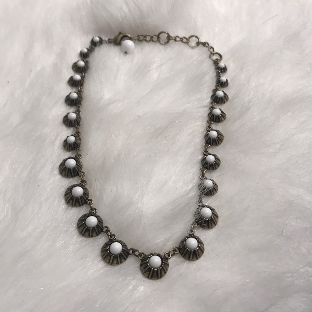White and rusted gold Anthropologie necklace